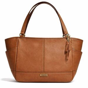 COACH Carrie Brown Leather Shoulder Bag Tote